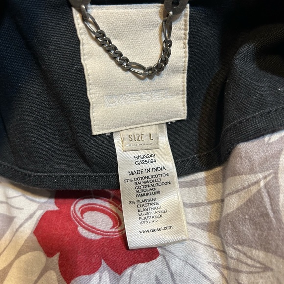 Diesel Black Utility Jacket Button Down Size Large - Picture 11 of 12